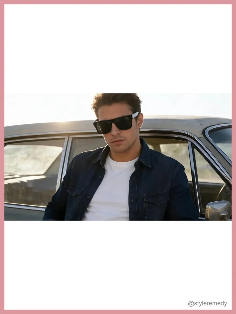 Flat Top Square Polarized Sunglasses UV400 Protection Acetate